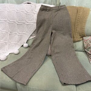 Shein PAP 21 Raccolta Carta Women's Plaid Brown Tweed Wide-Leg Pants - Medium